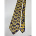 Gianni Versace Mens Vintage Gold & Blue Medusa Baroque Print Silk Necktie 1990s
