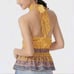 J. Crew Yellow Sunny Block Print Peplum Halter Top Small NWT