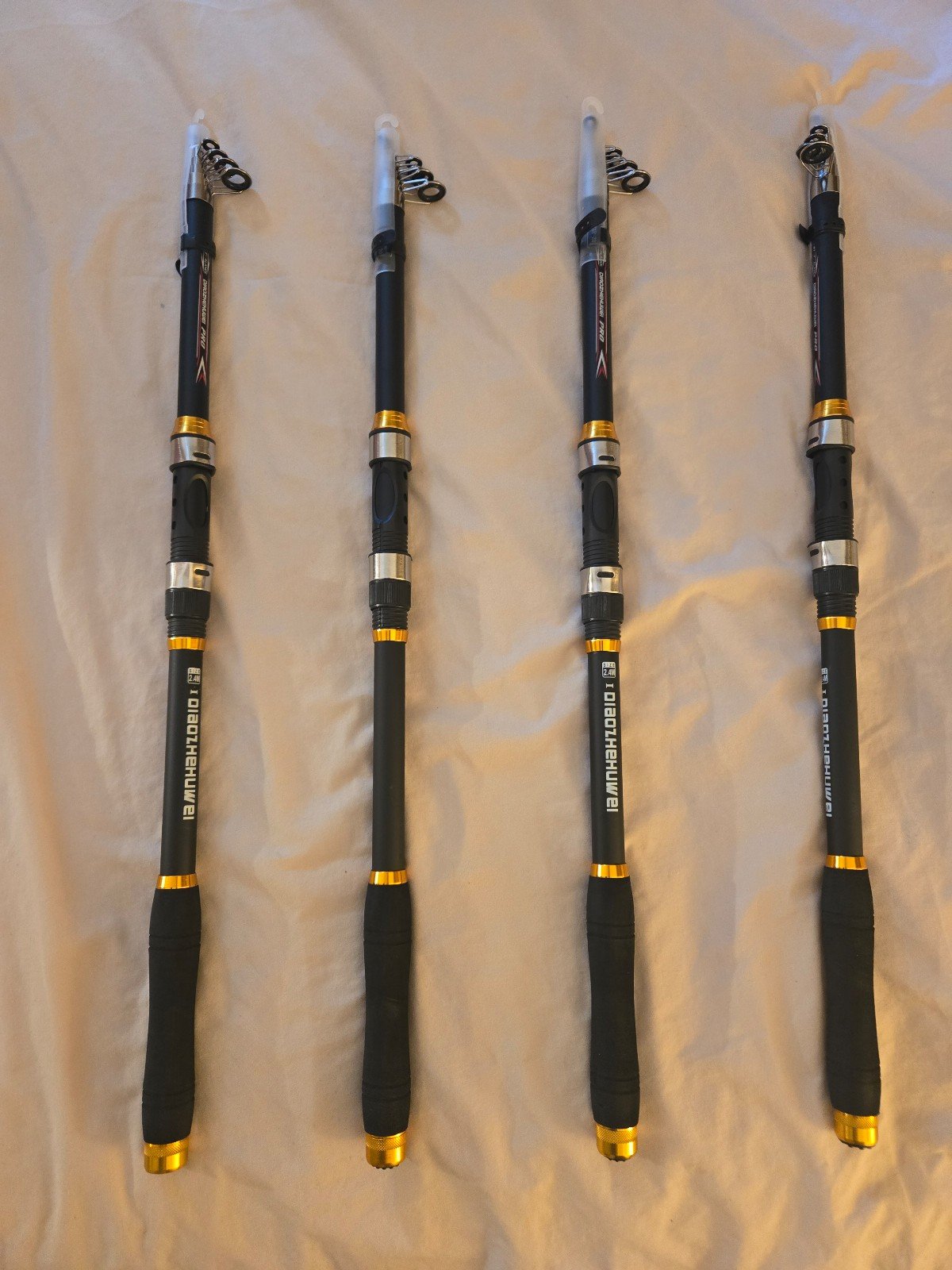 Lot of 4 Telescoping Fishing Rods - 7ft 8in