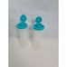 Vintage 4 Tall Hourglass Tupperware Salt/Pepper Shaker 718-22 blue lid 629, 634