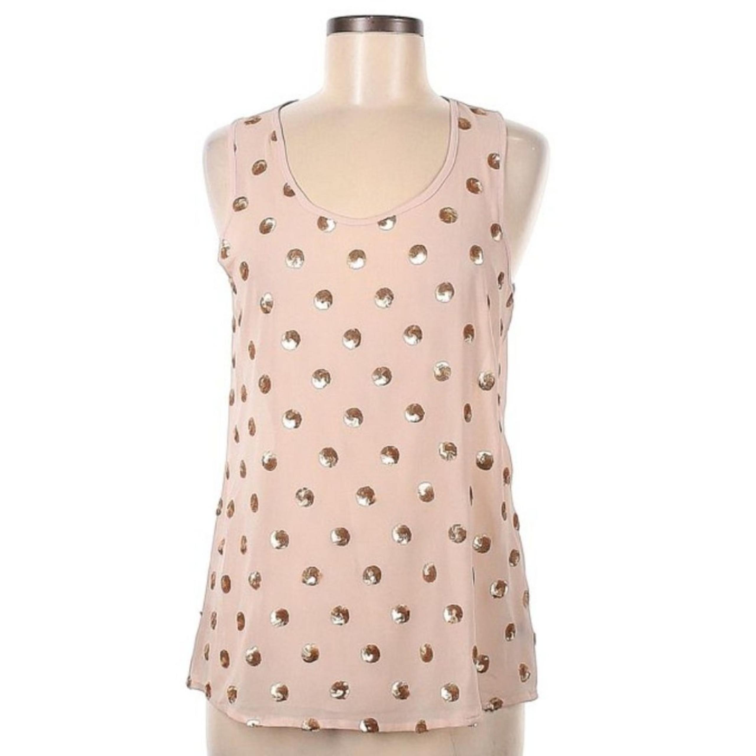The Limited Blush Pink Sequined Polka Dots Party Evening Camisole Top
