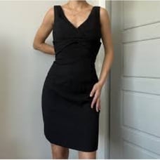 Giorgio Armani little black dress sleeveless textured excellent Size 42 IT 6 US
