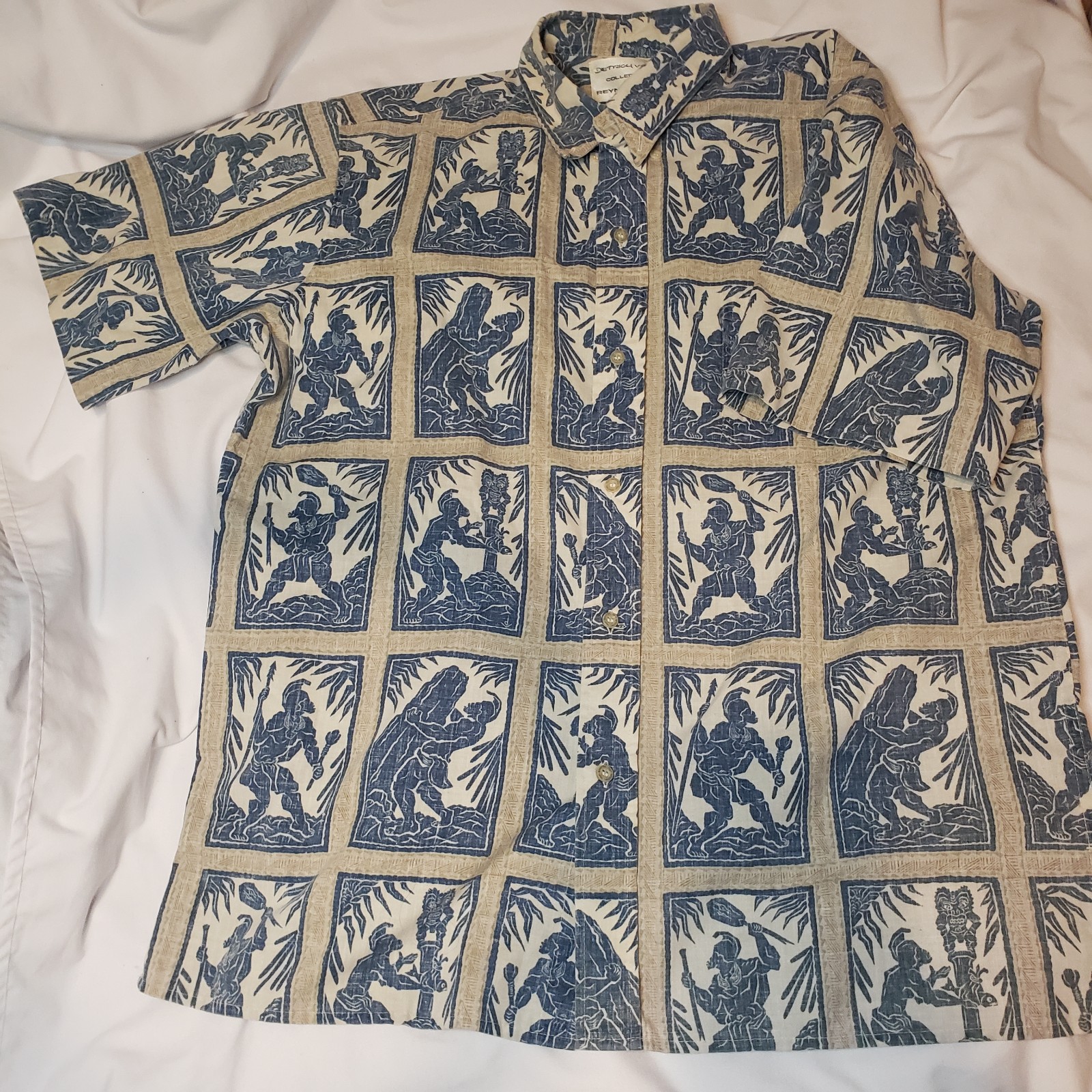 RARE Reyn Spooner Dietrich Varez Kamehameha Naha Stone Mens Sz Large Aloha Shirt