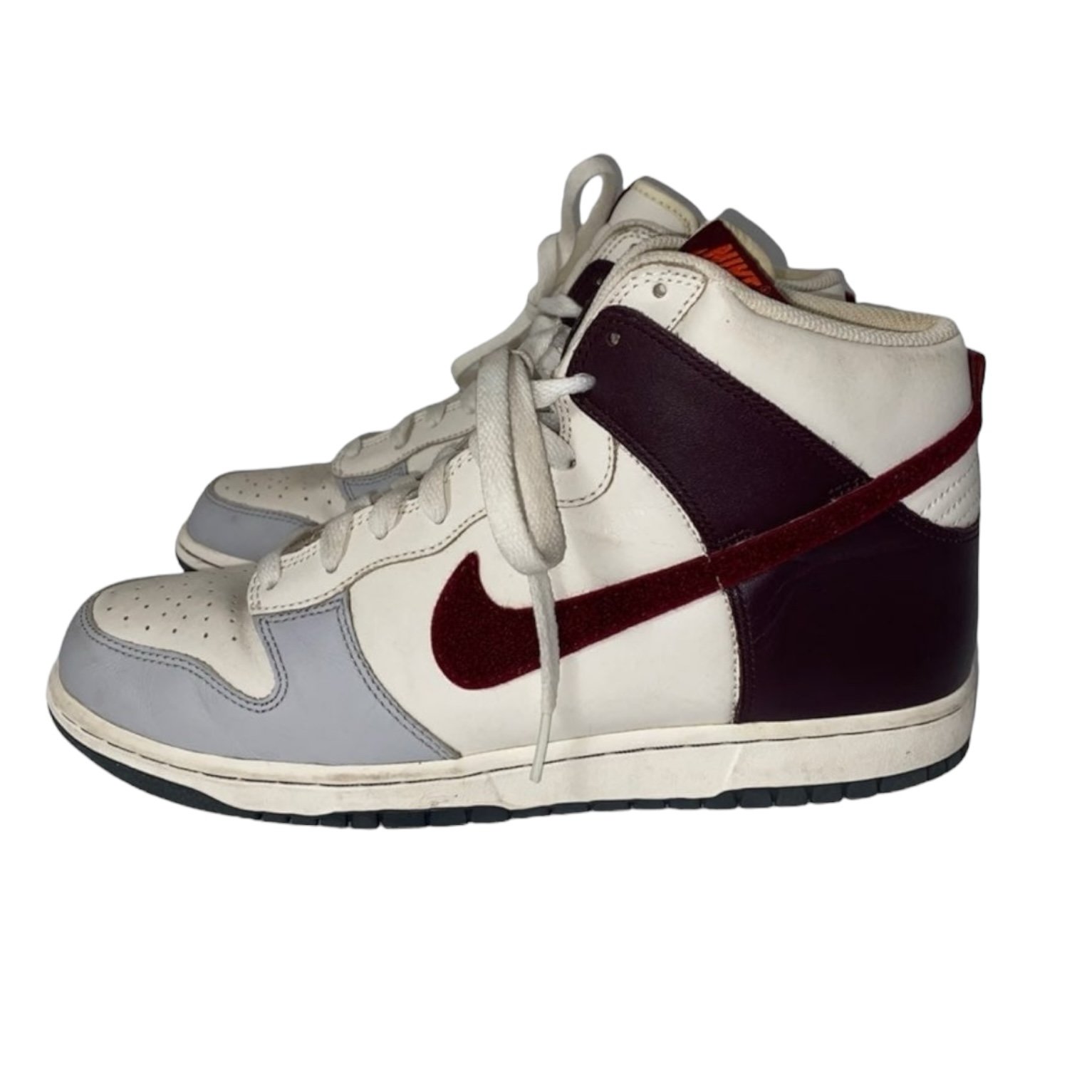 Nike Dunk High Gray Red Wine bBurgundy White Varsity Men’s Size 11