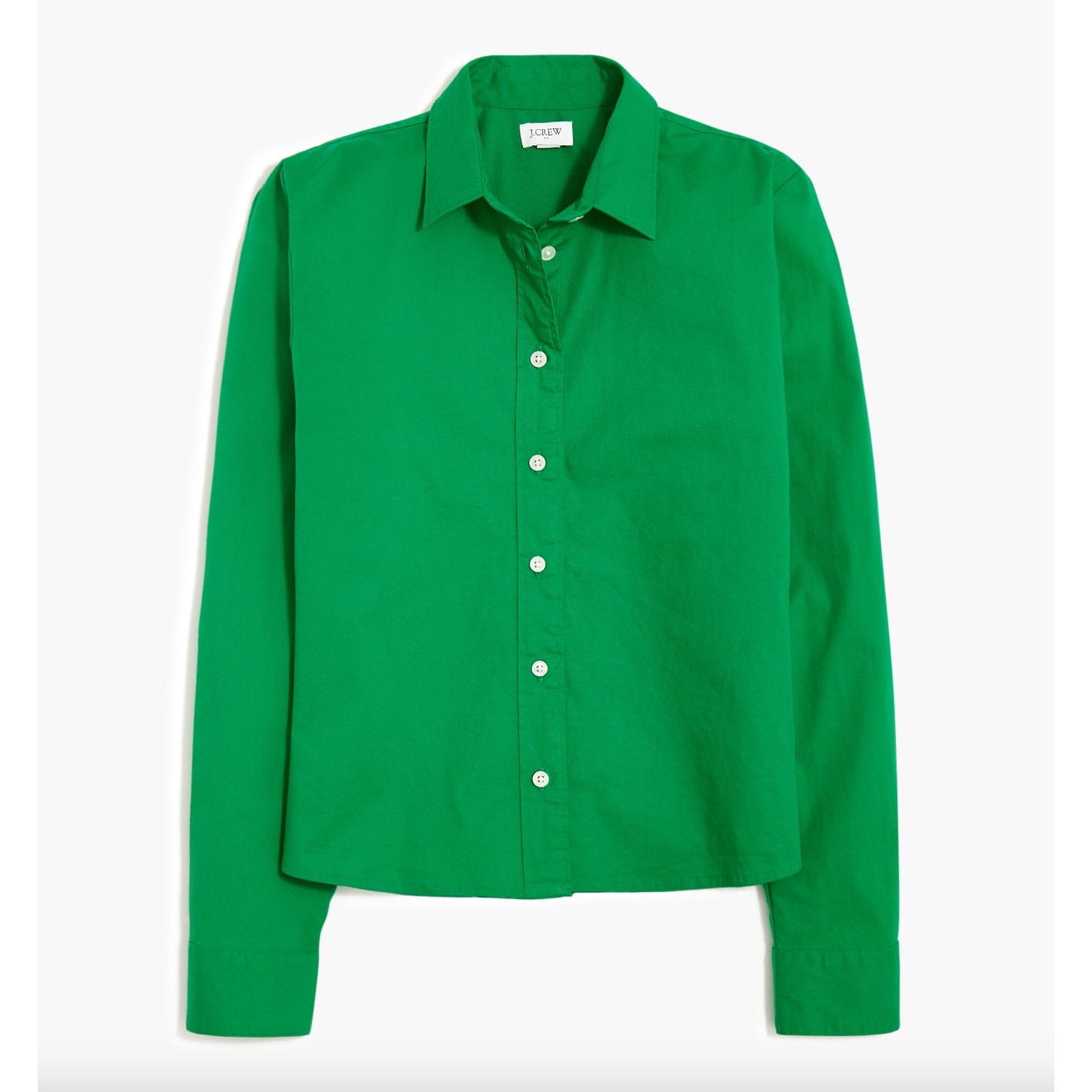 J.Crew Modern Button Up Shirt Kelly Green Stretch Cotton Long Sleeve Small NWT