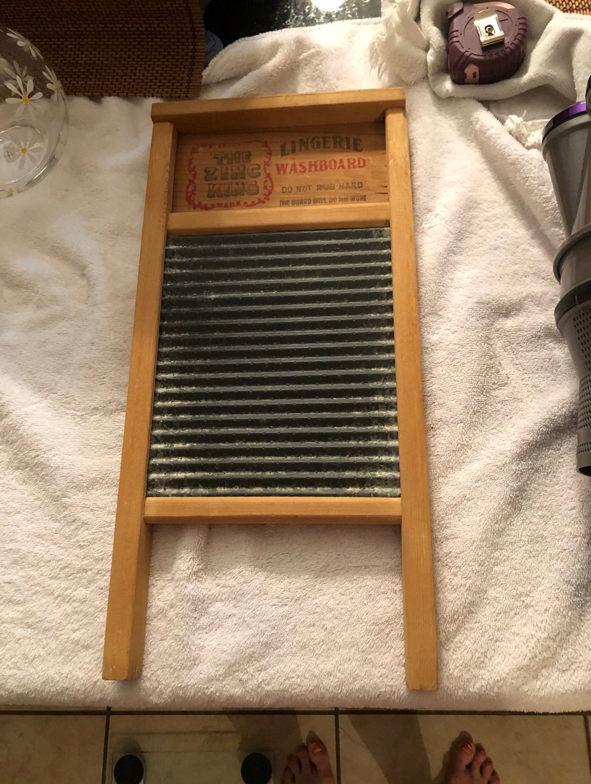 Vintage wash board . Bought & it was to