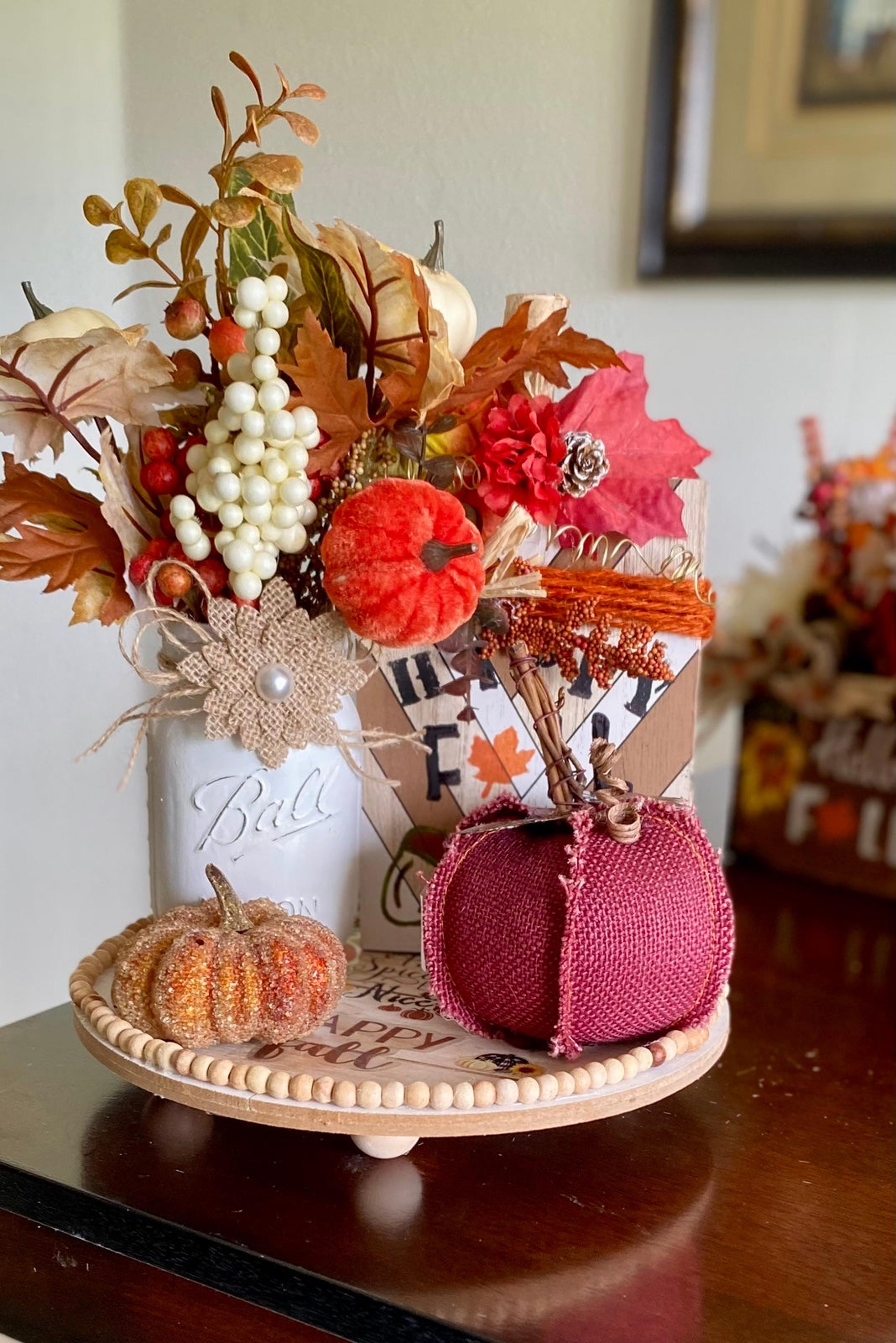 Brightening  Fall Tiers  Tray Centerpiece ❤️❤️❤️