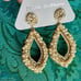 NWT Deepa Gurnani Anthropologie Pearl Rhinestone Statement Earrings Ivory Cream