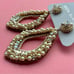 NWT Deepa Gurnani Anthropologie Pearl Rhinestone Statement Earrings Ivory Cream