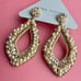 NWT Deepa Gurnani Anthropologie Pearl Rhinestone Statement Earrings Ivory Cream