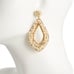 NWT Deepa Gurnani Anthropologie Pearl Rhinestone Statement Earrings Ivory Cream