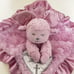 Thank Heaven for Little Girls Pink Angel Lamb Security Blanket Lovey Lovie Satin