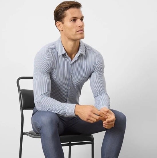 Tailored Athlete Stretch Taper Long Sleeve Shirt Large Gently worn 69% cotton
