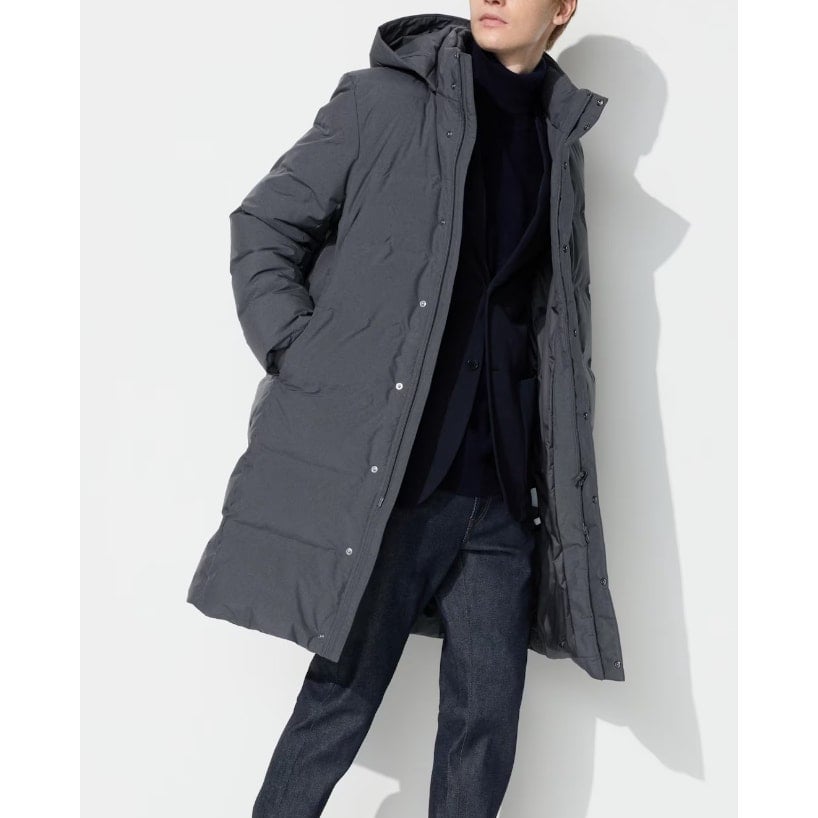 Uniqlo Seamless Down Long Coat in Gray M