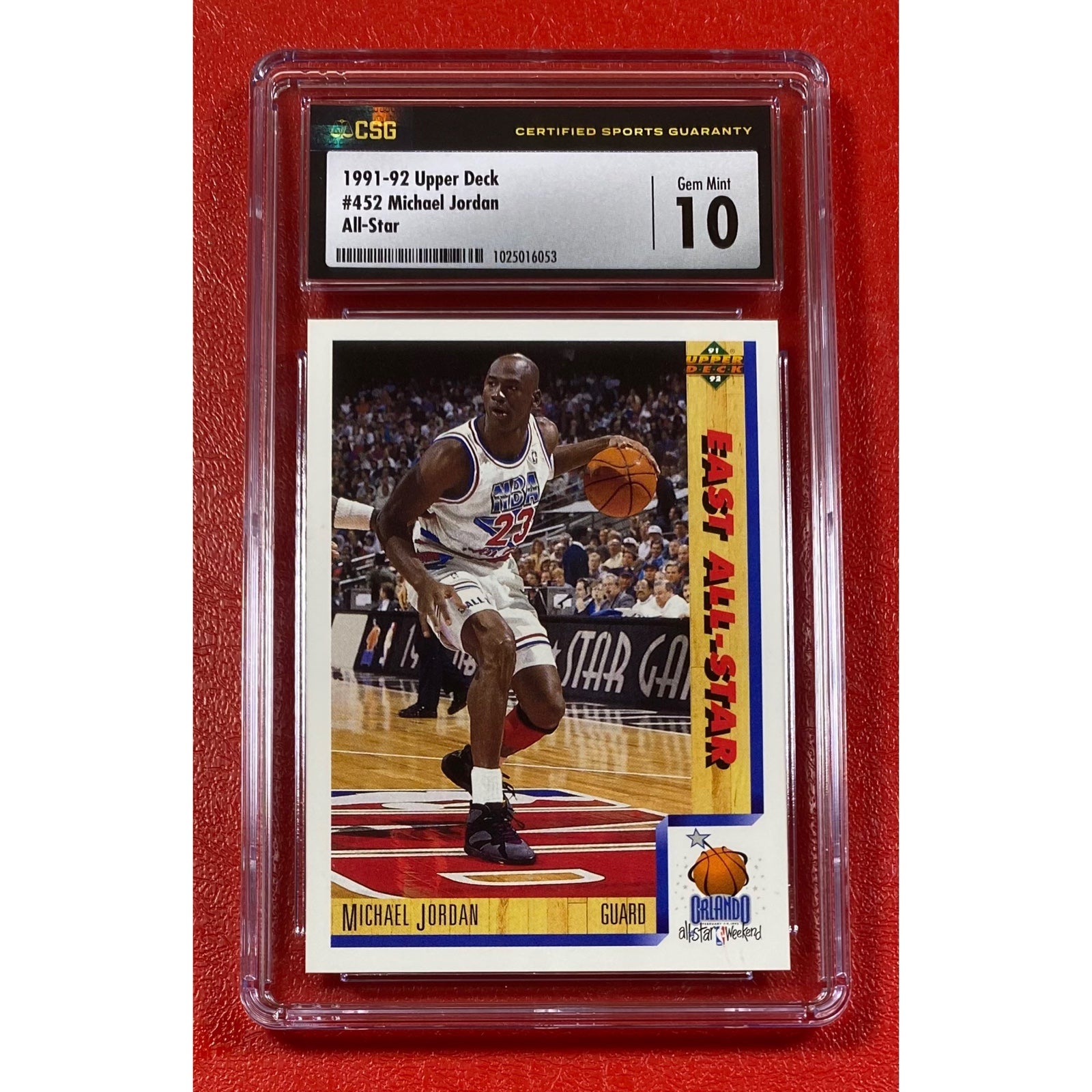 Michael Jordan 1991 Upper Deck All-Star #452 CSG 10 Chicago Bulls NBA