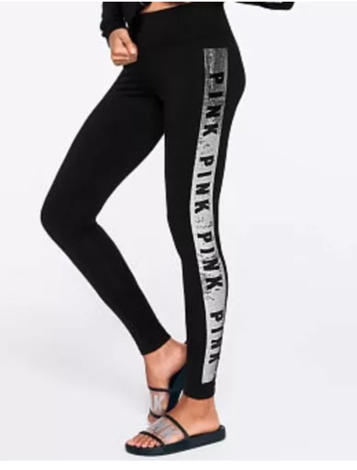 Victoria’s Secret PINK bling black yoga leggings