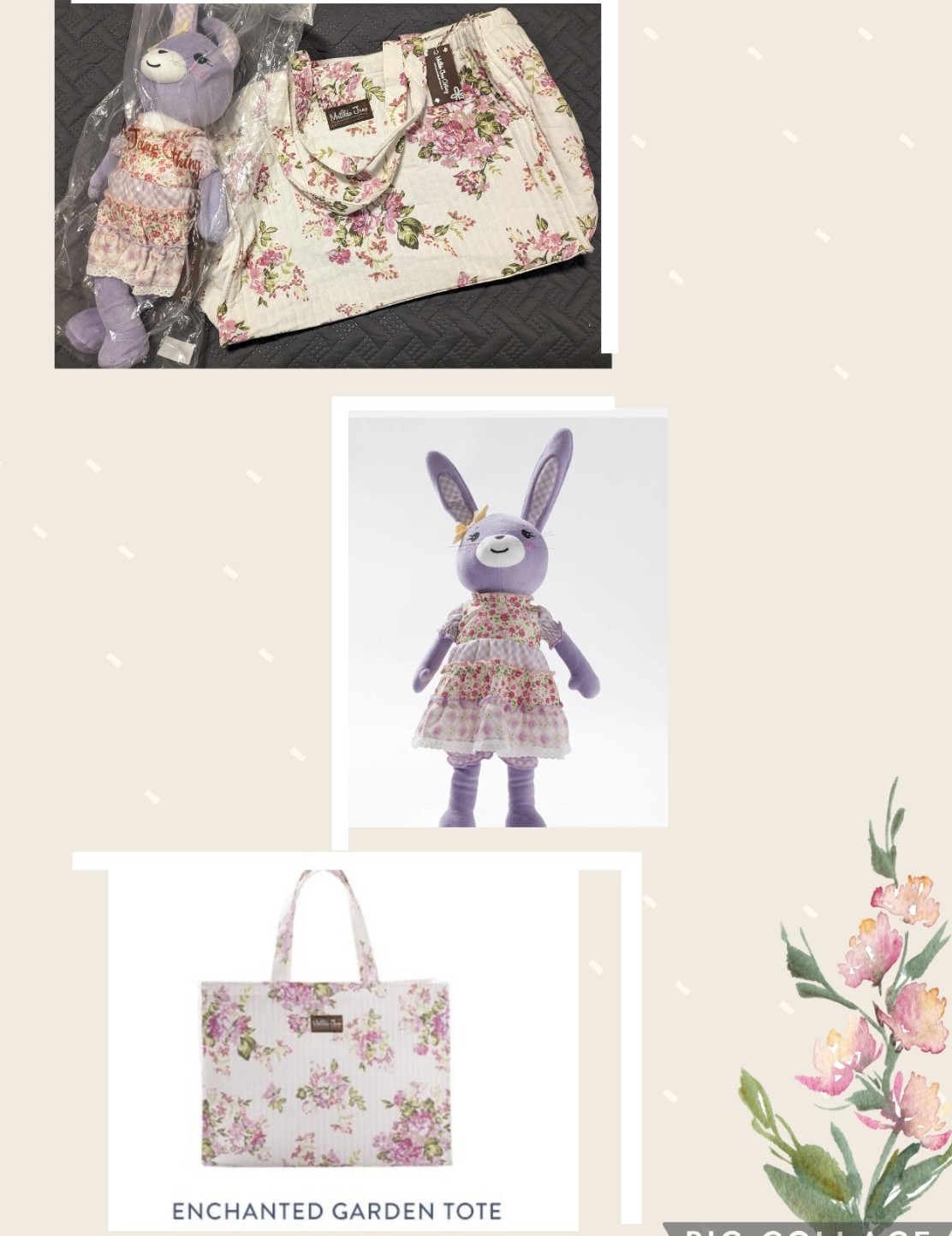Matilda Jane enchanted tote and purple bunny new