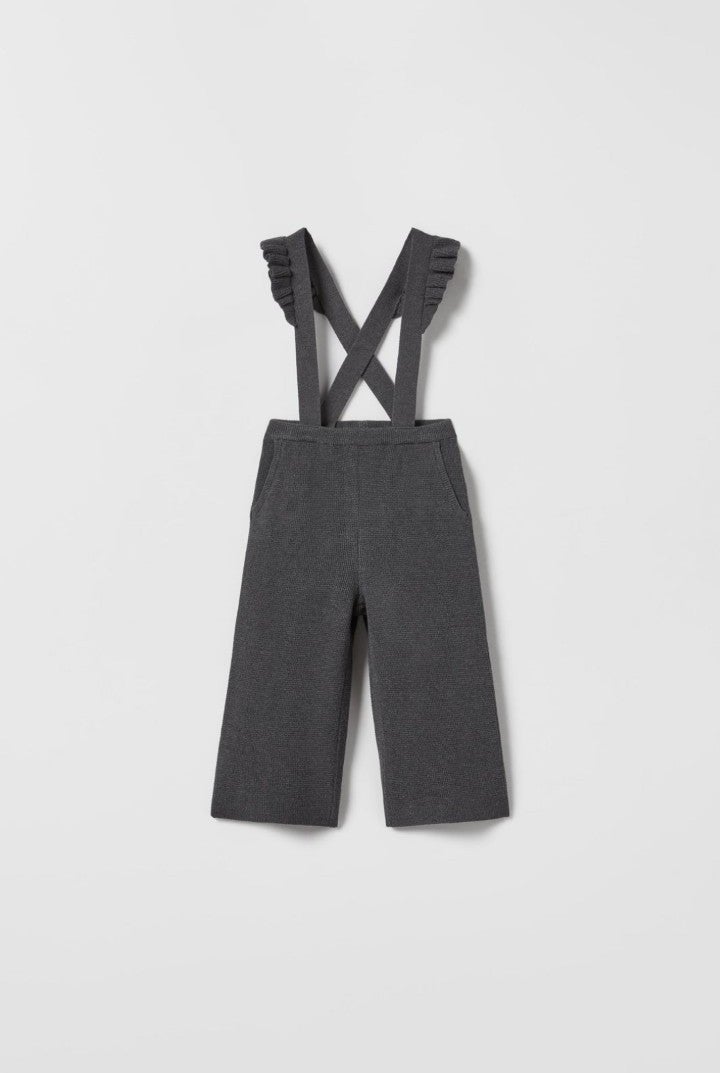 Zara kids girls RIBBED KNIT CULOTTES OVERALLS. Size 3-4t