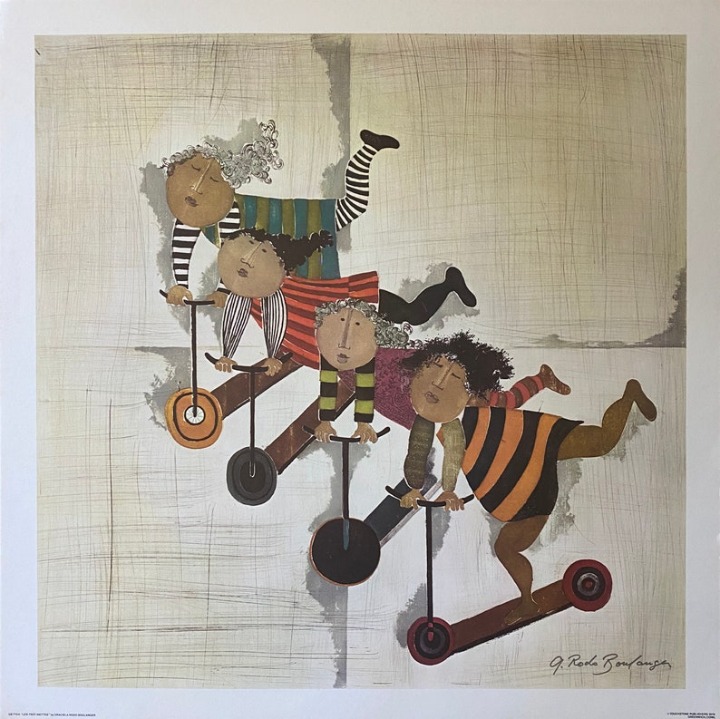 Lithograph Scooters - Les Trot Inettes by artist Graciela Rodo Boulanger
