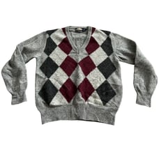 Mirell 100% Shetland Wool Argyle Long Sleeve Sweater V-Neck Italy Mens Medium