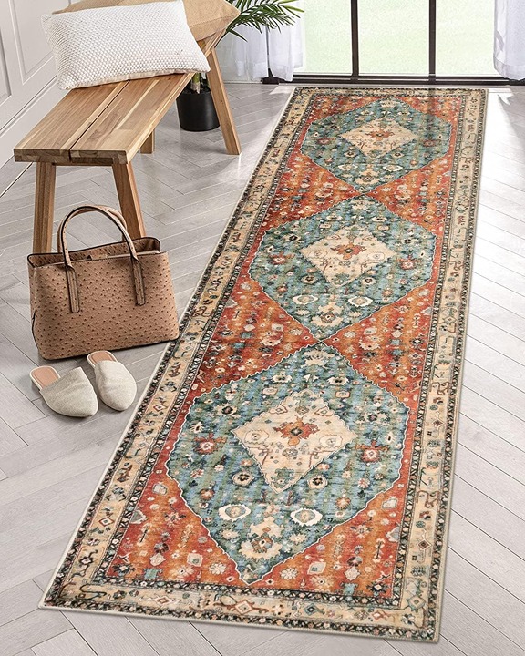 Boho Tribal Runner Rug Vintage Kitchen Runner Rug, Soft Non Slip 2x8