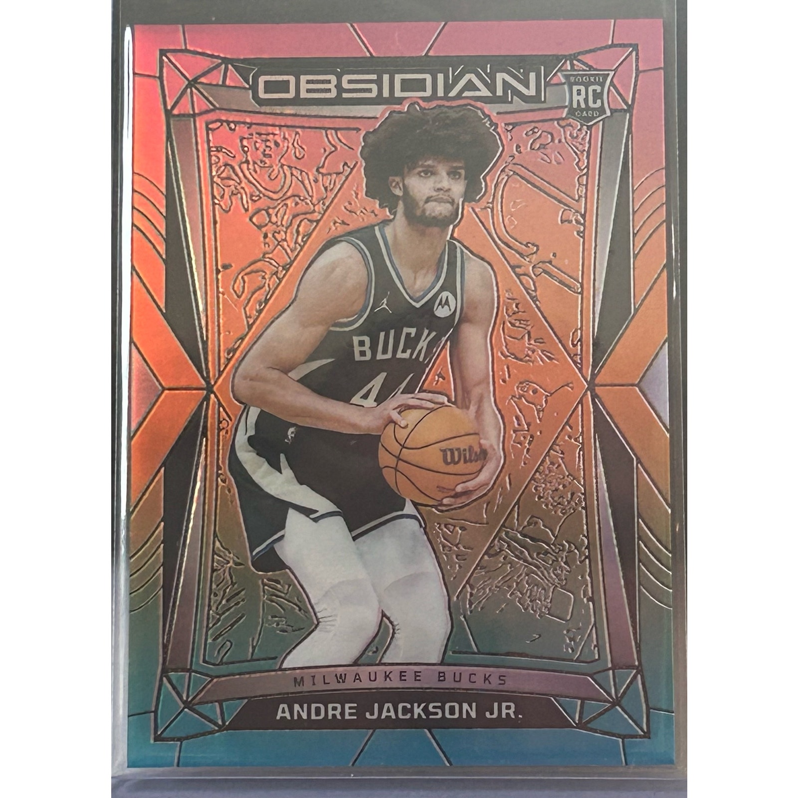 2023-24 Panini Obsidian Andre Jackson Jr. Neon Flood SSP #66 Rookie RC Bucks