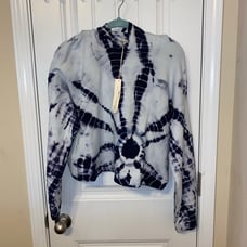 NWT Lovestitch Navy & White Tie Dye Hoodie & matching shorts L