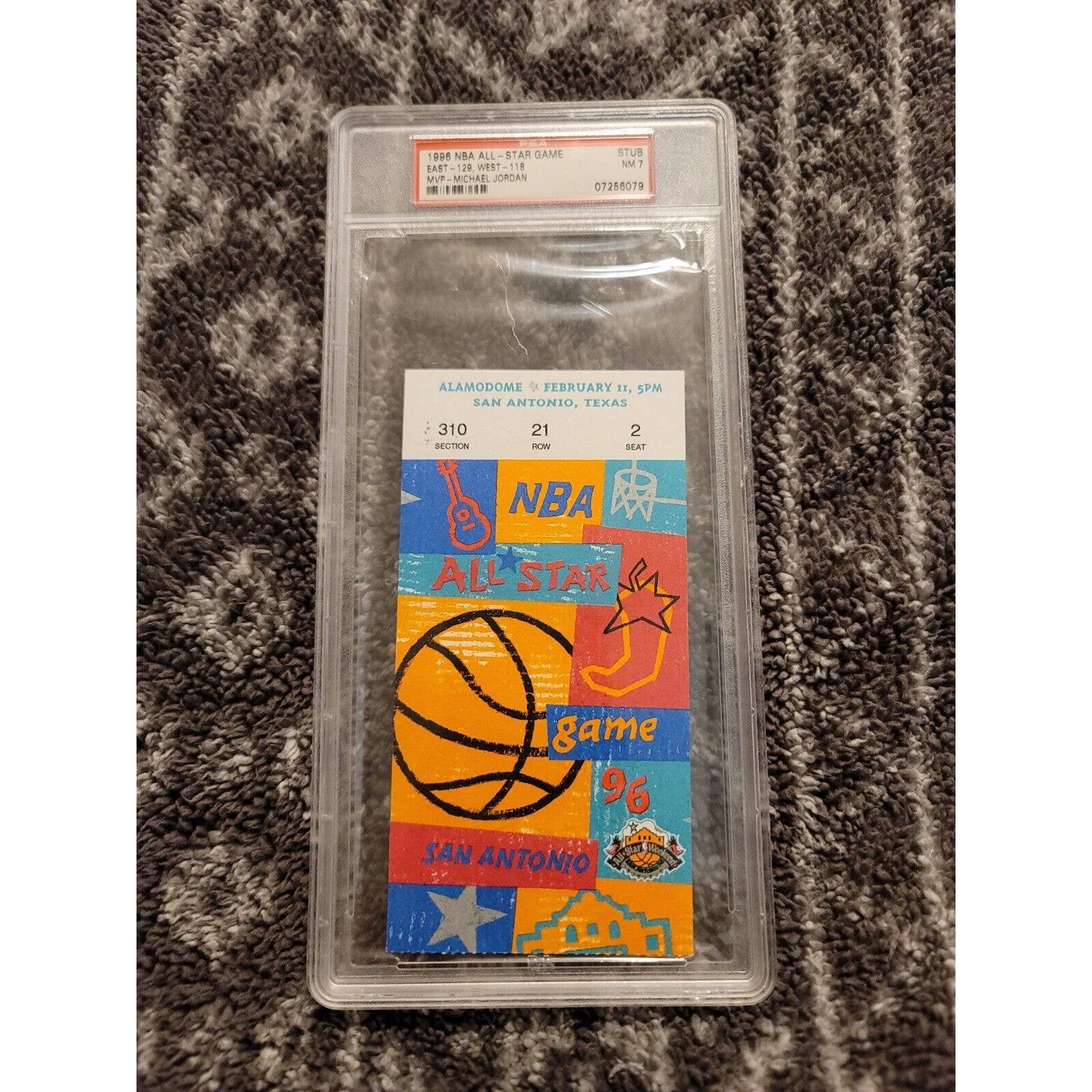 1996 NBA ALL STAR GAME TICKET STUB MICHAEL JORDAN MVP PSA 7 NM BASKETBALL GRADED