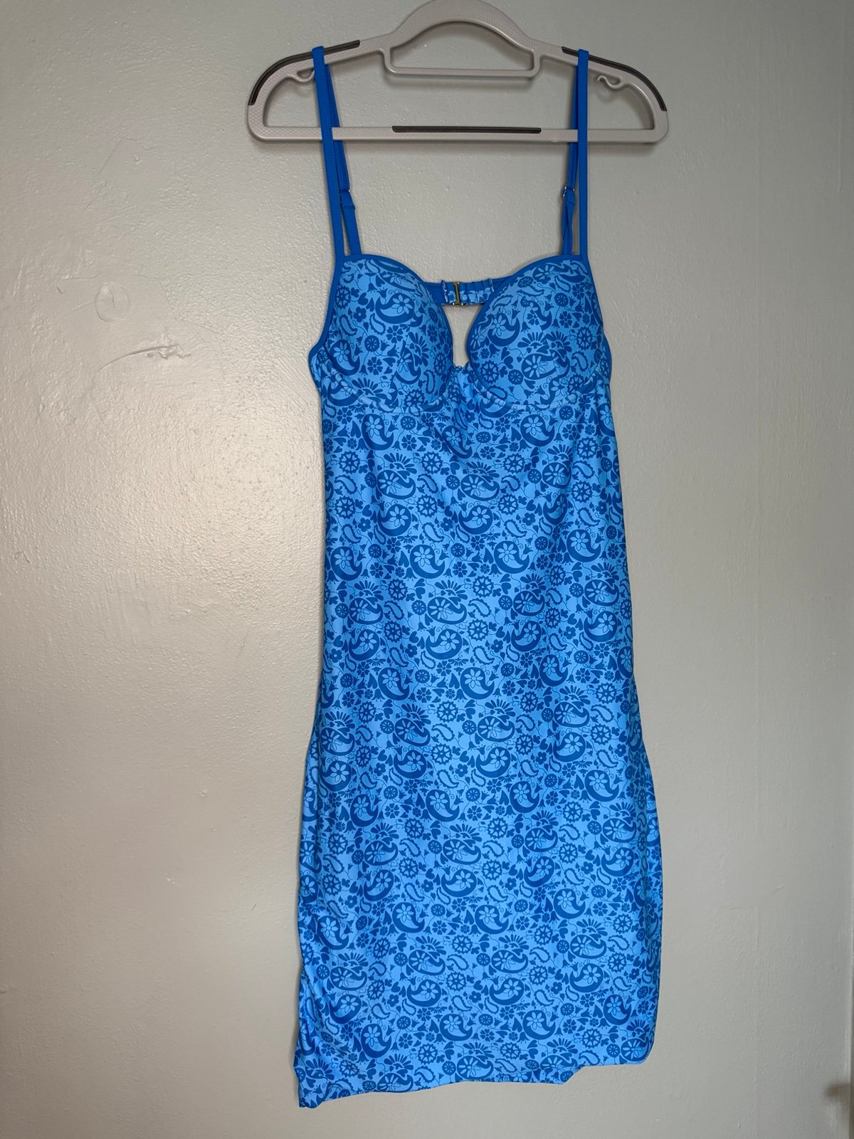 93 Play Street blue floral print swim dress beach y2k style vacation summer