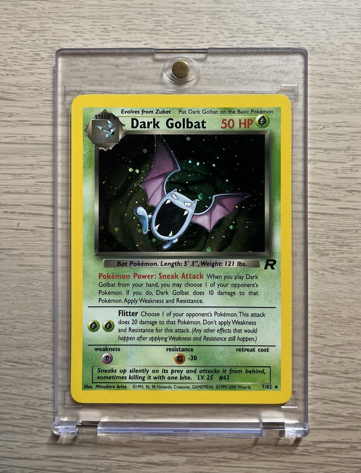 Dark Golbat 7/82 Pokemon Team Rocket Holo Rare Vintage Card NM