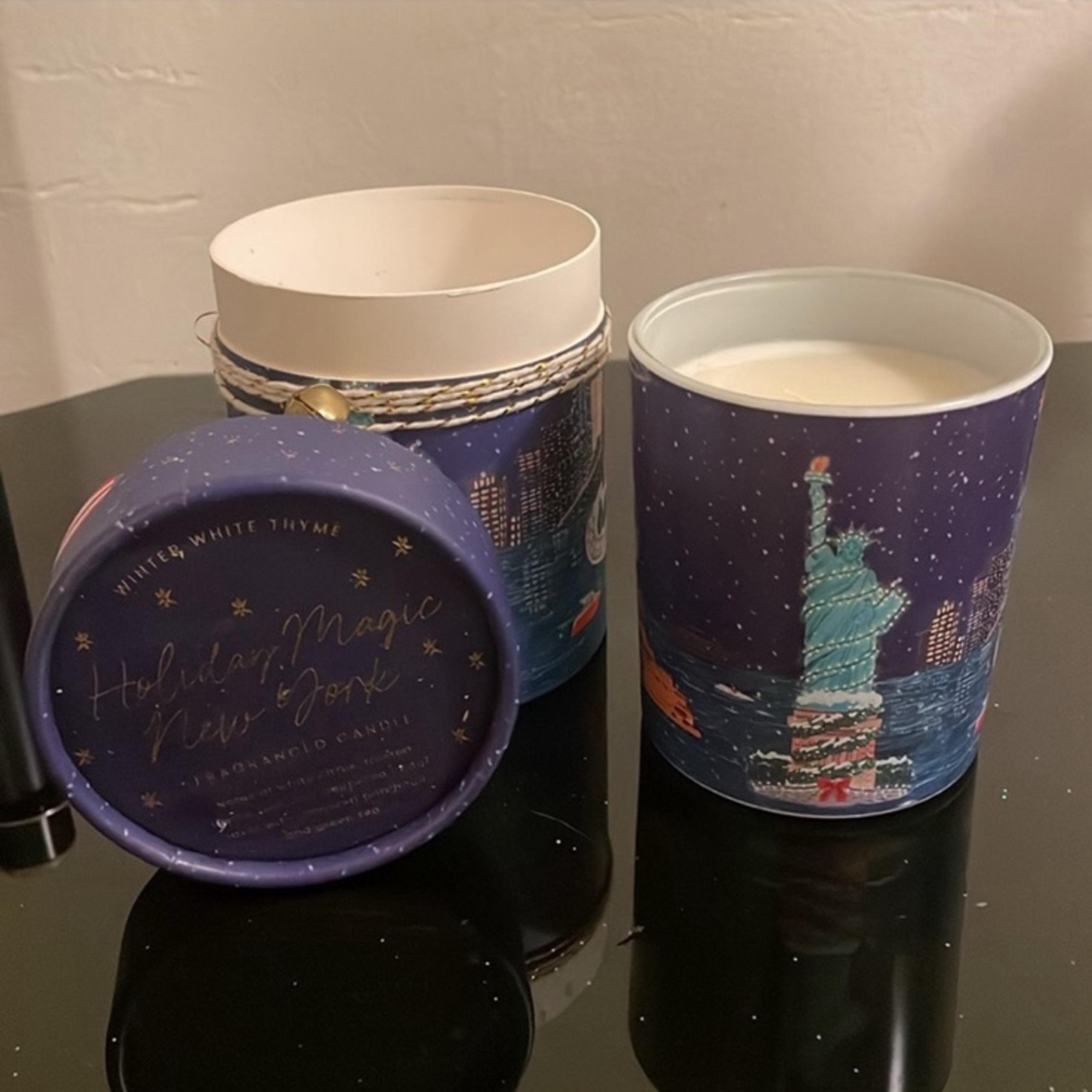 Anthropologie Holiday Magic New York Winter White Thyme Candle