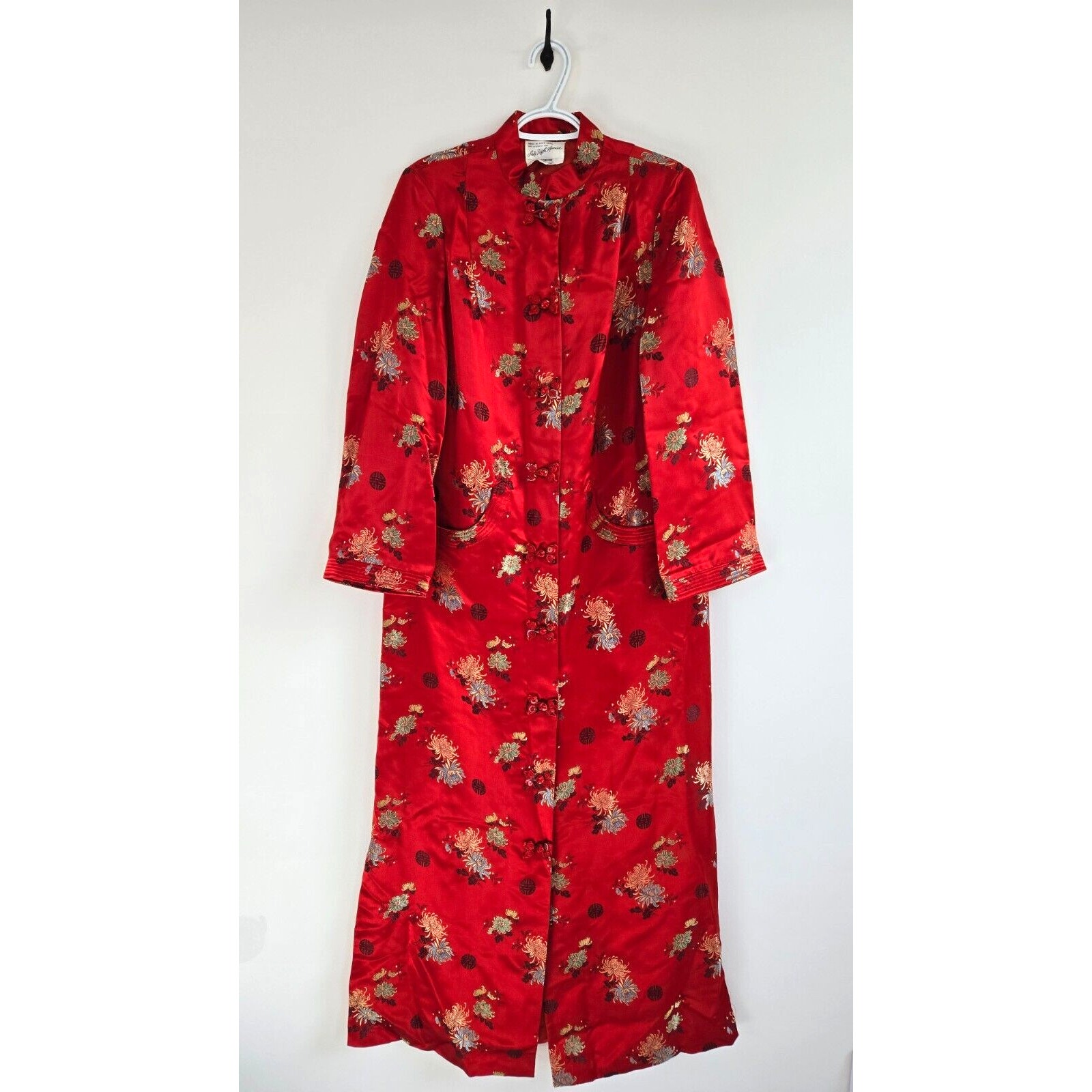 Vintage Saks Fifth Avenue Red Oriental Kimono Robe. Hong Kong. Size M. With Tag!