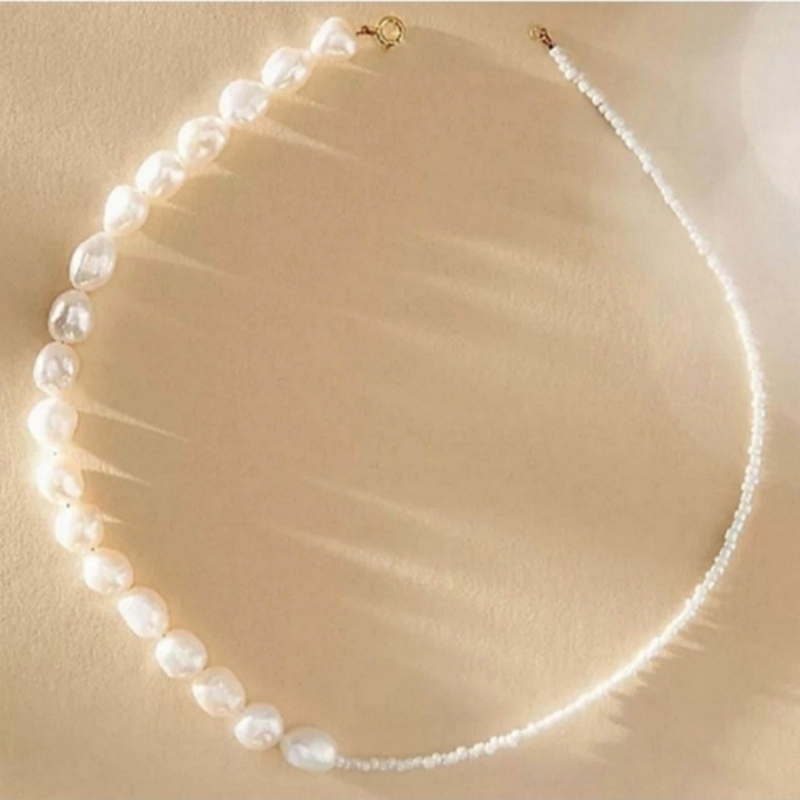 Anthropologie Half Moon Pearl Necklace