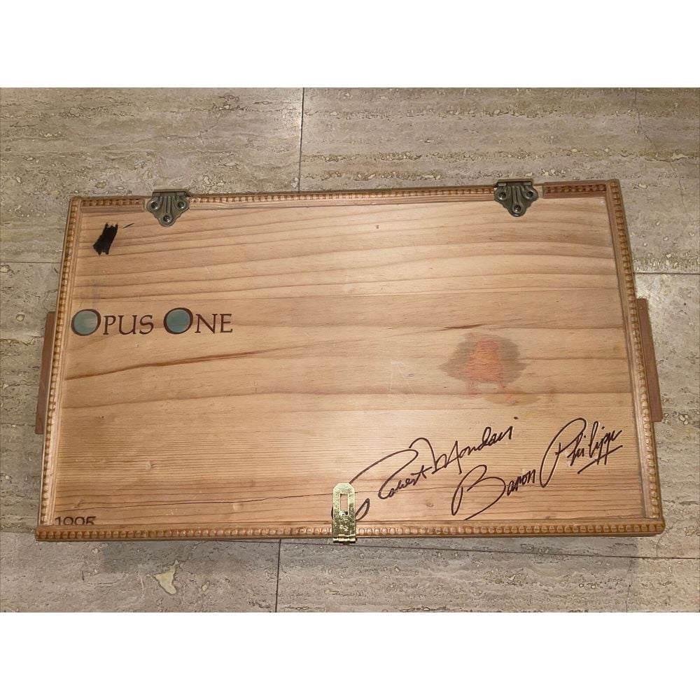 Vintage 1995 Wood Opus One CRATE BOX With Hinged Lid 21 x12.5 x4.5
