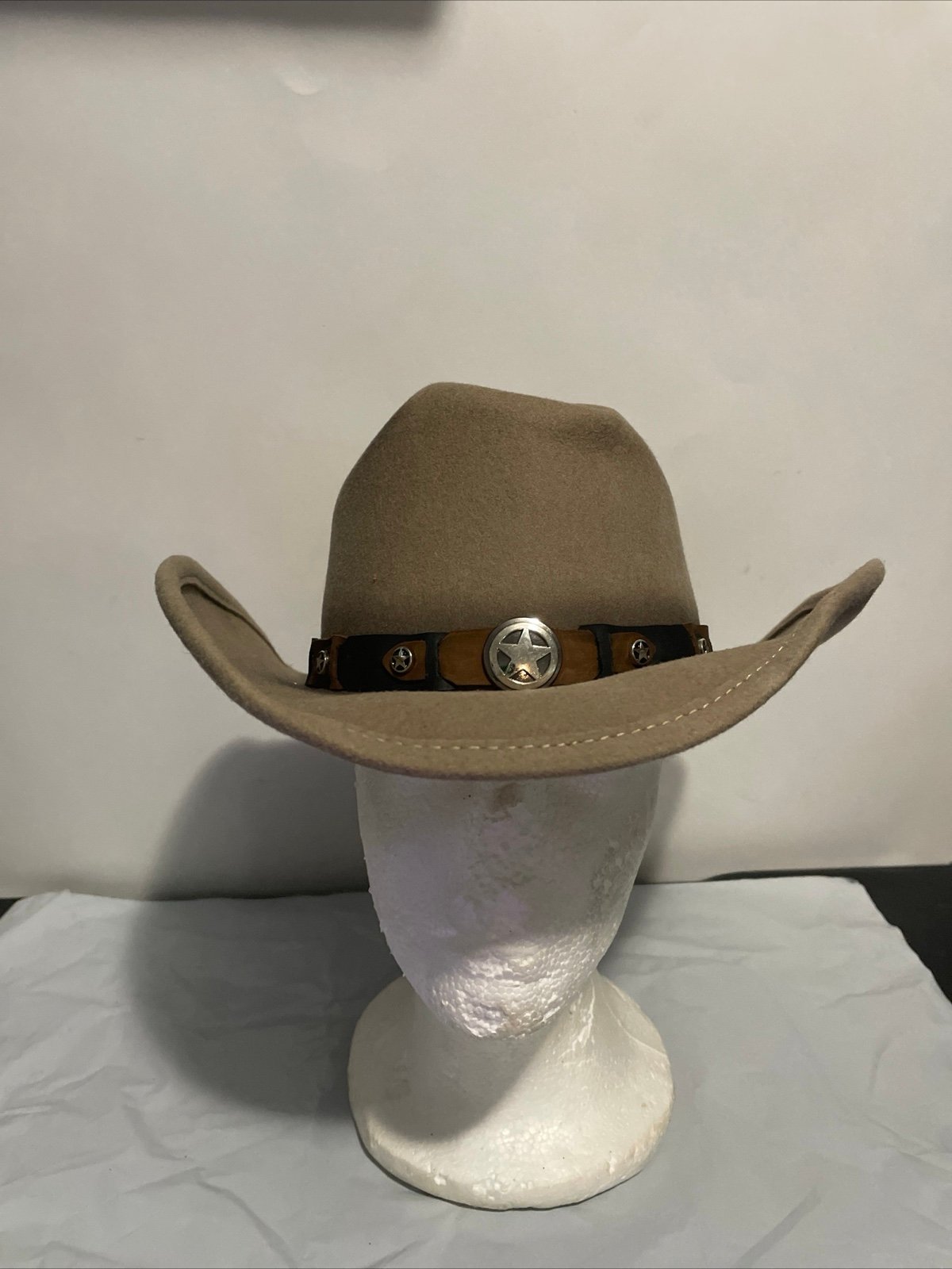 Cody James Down Brim Center dent Cowboy Western 100% Wool Hat XL Tan
