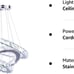 Crystal Chandeliers Modern LED 3 Ring Chandelier Adjustable Ceiling Light