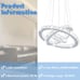 Crystal Chandeliers Modern LED 3 Ring Chandelier Adjustable Ceiling Light