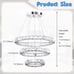 Crystal Chandeliers Modern LED 3 Ring Chandelier Adjustable Ceiling Light