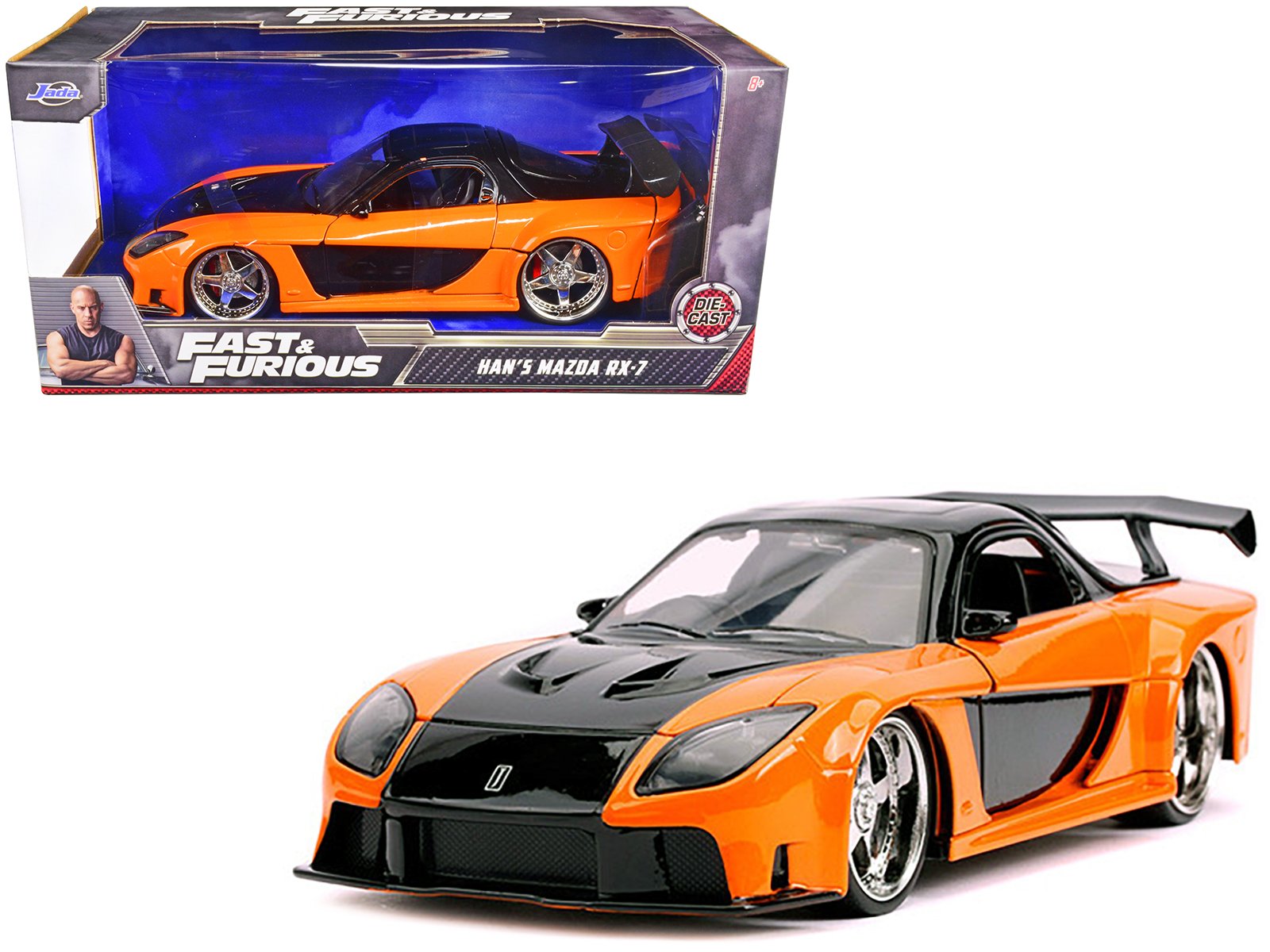 Han's Mazda RX-7 RHD (Right Hand Drive) Orange and Black Fast & Furious Movie