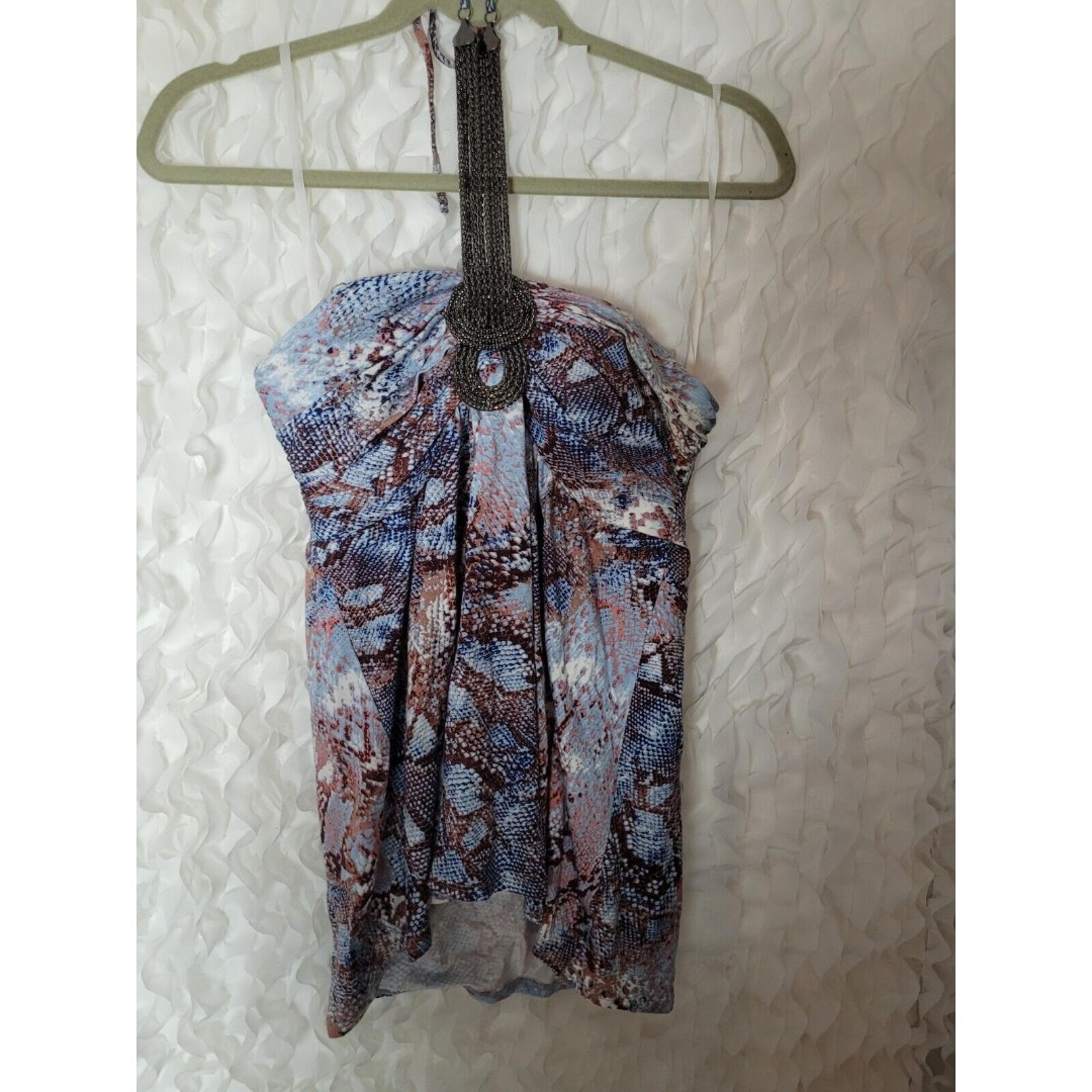 Boston Proper Embellished Halter Top Size S Y2K