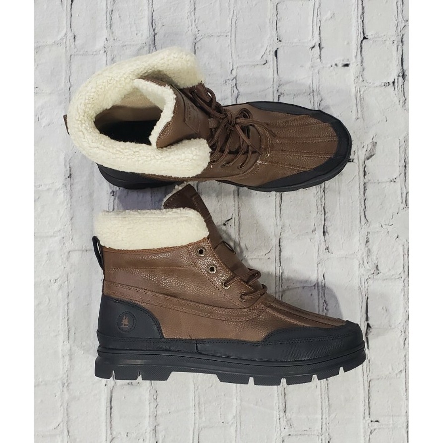 G.H. Bass & Co Shearling Duck Style Boots Brown MENS SIZE 13