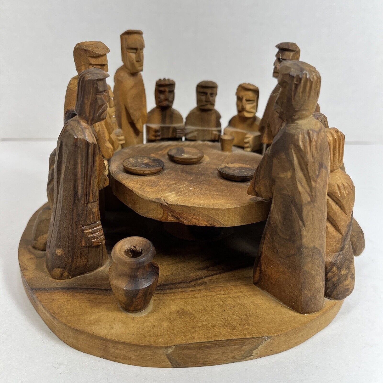 Wooden Statue The Last Supper Hand Carved Bethlehem Holy Land Jerusalem Jesus