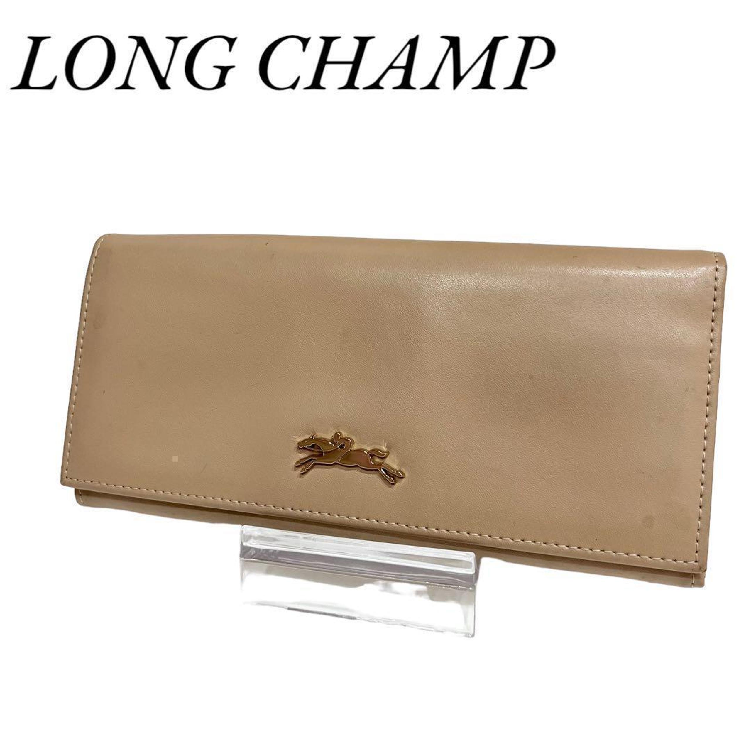 Longchamp Long Wallet Beige Pink Beige Women's