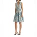 Ralph Lauren white blue paisley print flair dress size 4 petite