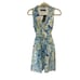 Ralph Lauren white blue paisley print flair dress size 4 petite