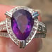 Large Pear shape African Amethyst Ring
