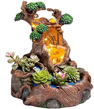 Develoo Fairy Garden Mini Succulent Pot, Creative DIY Resin Tree Shape Plants