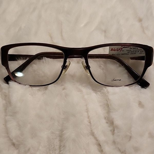 Sama Evo Wom Titanium Full Rim Eyeglasses Brn/Win Wine Color. Japan. New