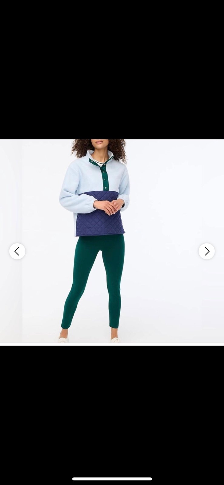 J Crew Blue Quilted Half Zip Sherpard
