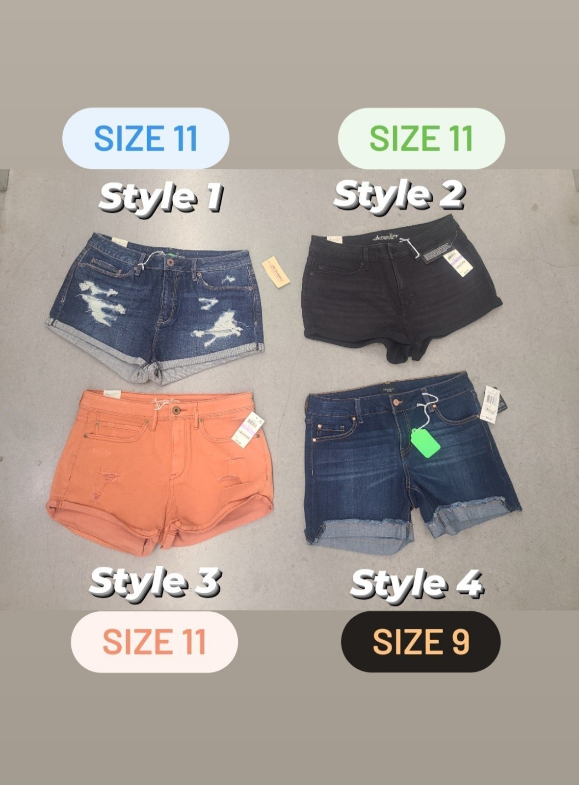 4 Women's Summer Shorts bundle set (sizes 9 & 11)